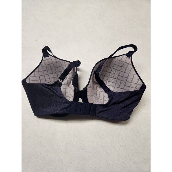 Victoria's Secret Body By Victoria Uplift Semi Demi Bra Size 34DDD Navy Blue Hea - Picture 2 of 3